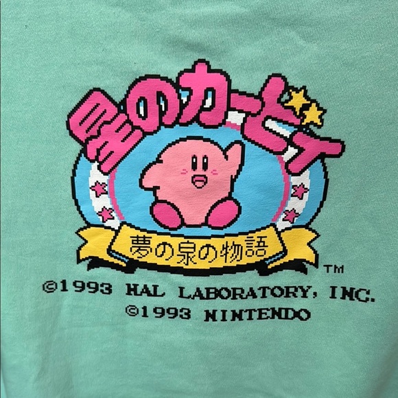 Kirby Graphic vintage Women's Crew Neck Sweater - Light Green - Picture 3 of 8